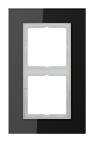 Рамка 2 поста JUNG LS PLUS, черное стекло