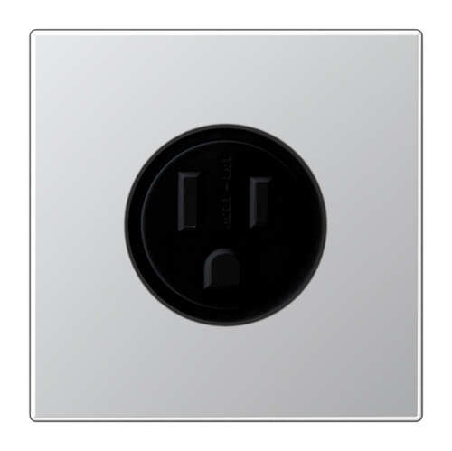 Розетка JUNG LS 990, скрытый монтаж, с заземлением, алюминий