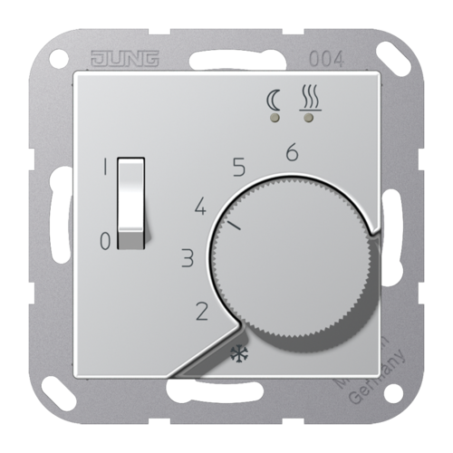 Термостат для теплого пола JUNG А-СЕРИЯ, с датчиком, алюминий