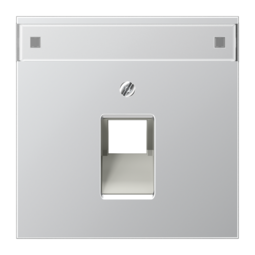 JUNG LS 990 Алюминий Накладка 1-ой наклонной ТЛФ/комп розетки с полем для надписи